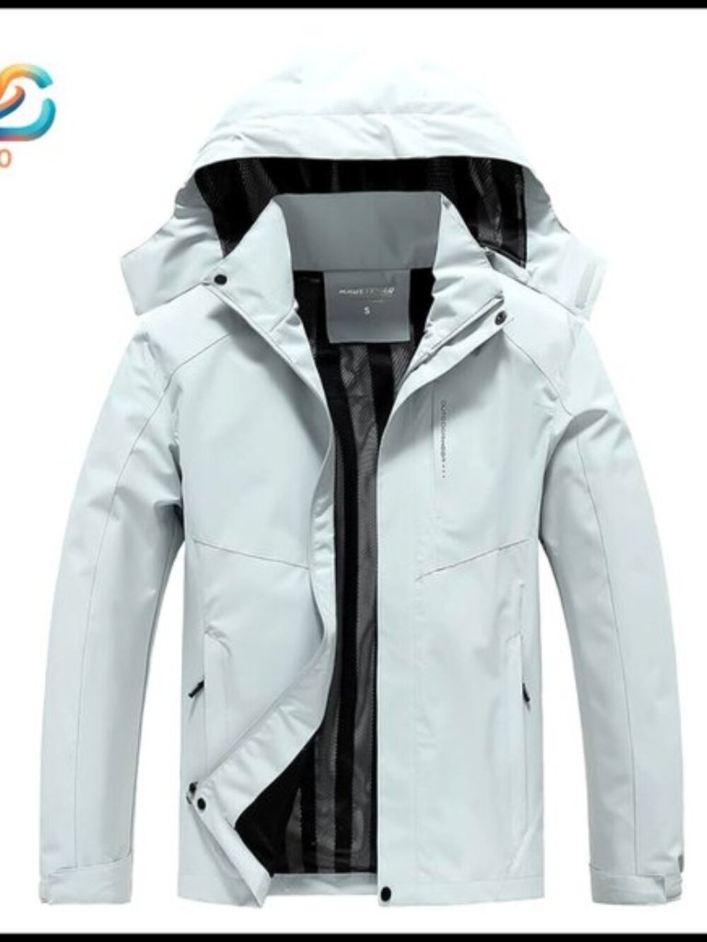 Men's Lightweight Trench Coat (Rain Coat) with Hoodie - Waterproof - Slit on top